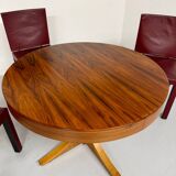 Extendable table with central leg, Italian design by Luigi Bartolini, vintage.