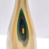 Beige Encased and Hand-blown Glass Decanter Bottle, Italy
