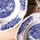Trio of hollow porcelain plates