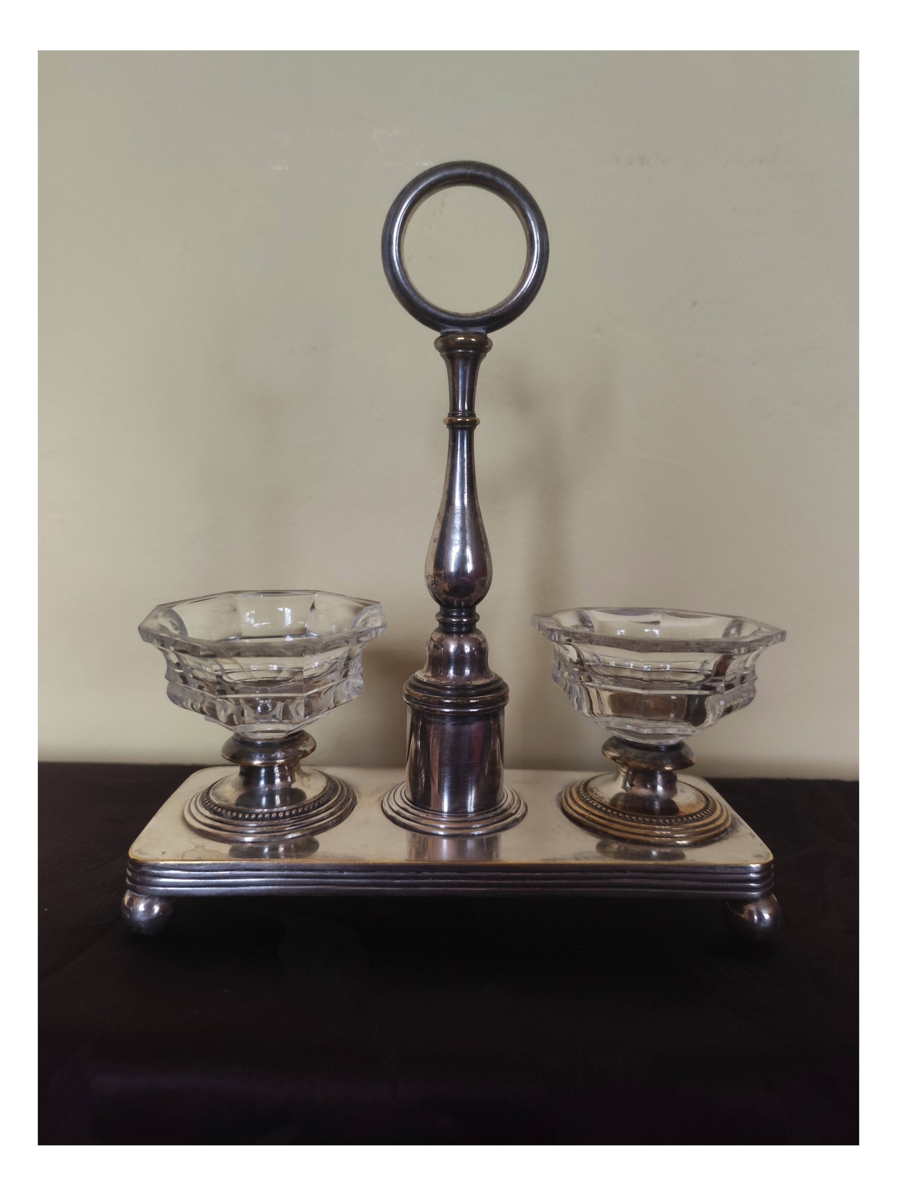 crystal and silver-plated metal salt and pepper shaker Christofle