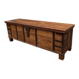 bench - teak chest from Burma with original fittings