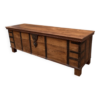 bench - teak safe with original fittings