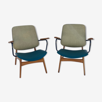 Pair of 2 armchairs Louis Van Teeffelen