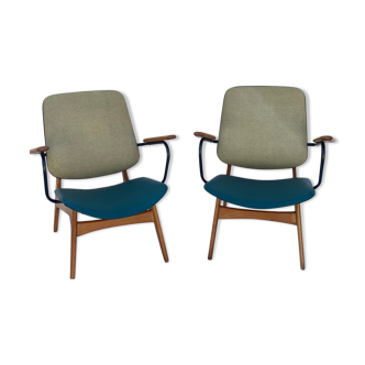 Pair of 2 armchairs Louis Van Teeffelen