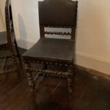 Pair of Louis XIII style oak chairs