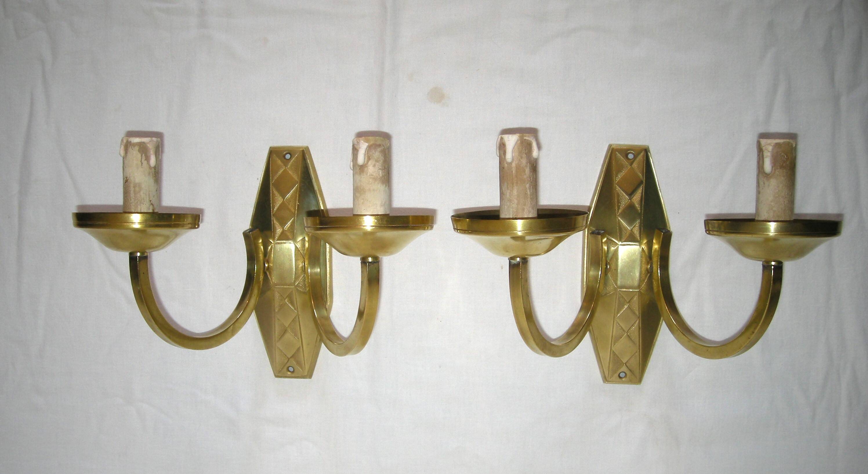 Pair of 1930s wall lights - art deco