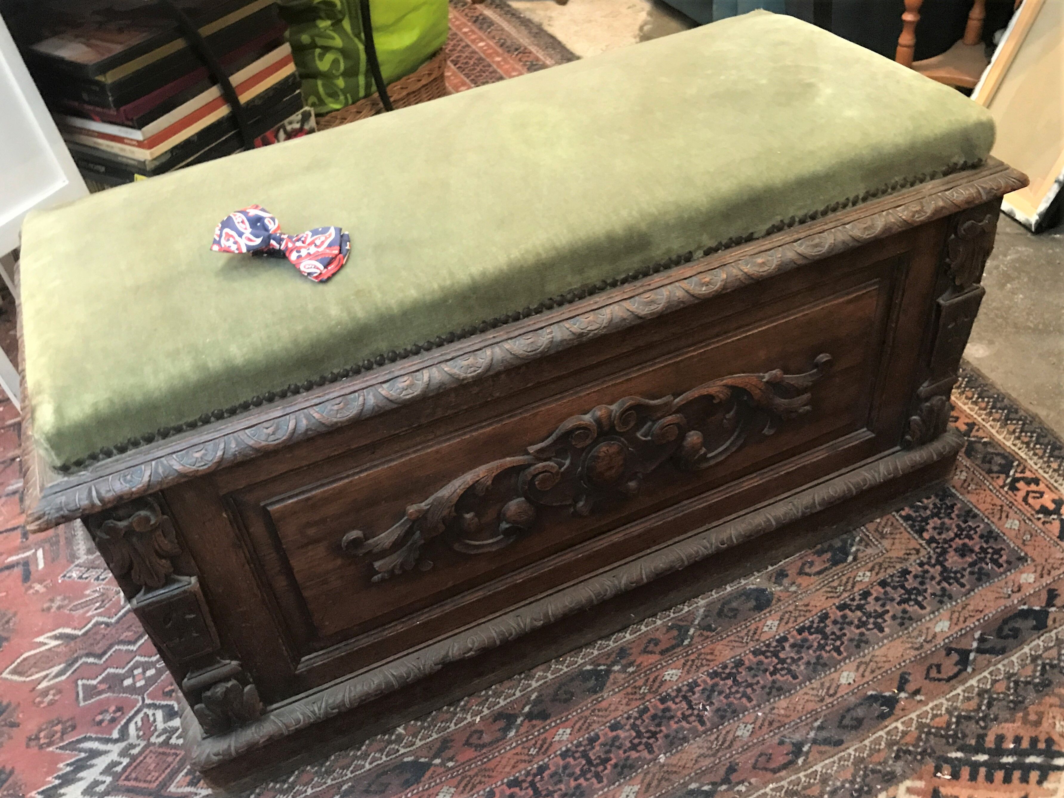 Gothic-style carved chest