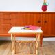 1960s rattan and bamboo side table with magazine rack