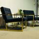Fauteuil velours & or monoplace