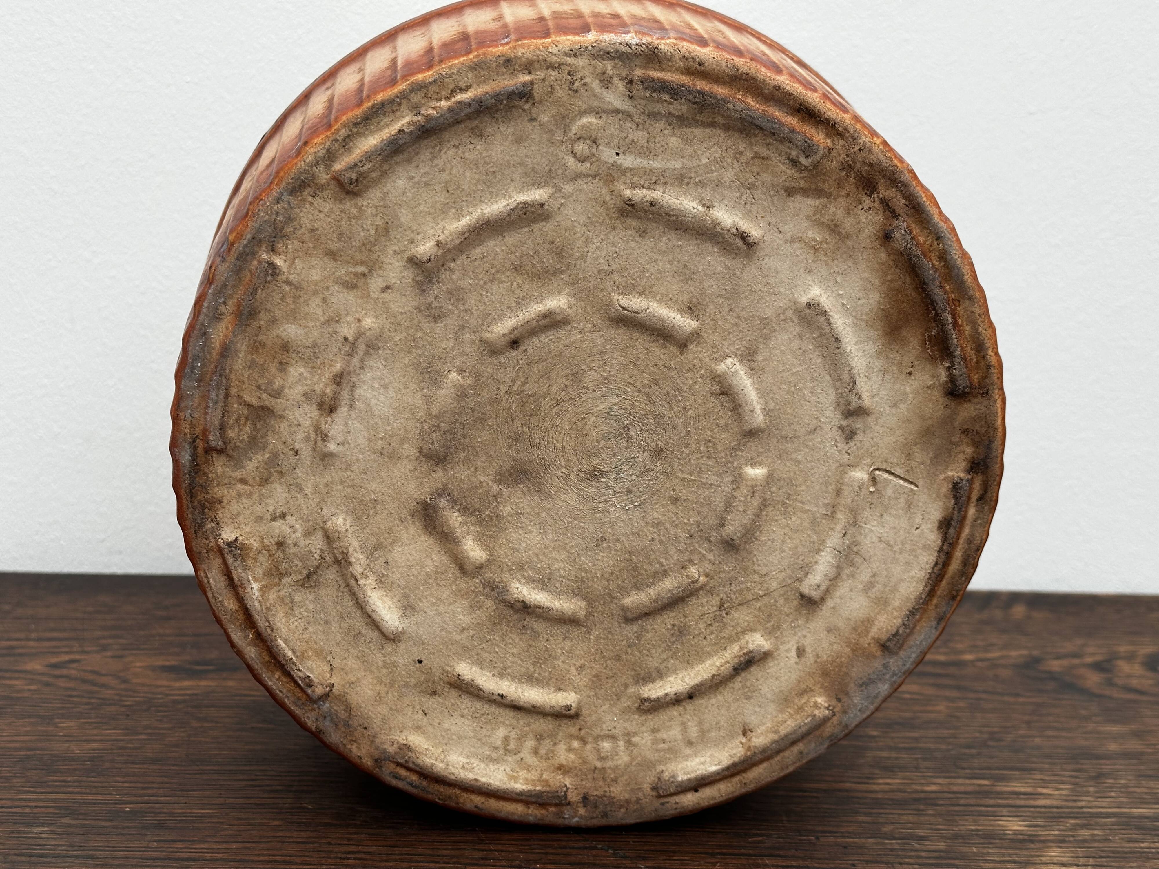 Flat Soufflé Mold in Stoneware, DUROFEU Brand, early 20th century