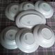 Lot 6 hollow plates and 1 oval dish Digoin Sarreguemines