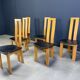 Chaises de salle à manger en chêne à dossier haut postmodernes, années 1980 - ensemble de 6