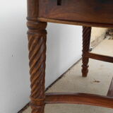 Oval table, integrated extension, in exotic wood