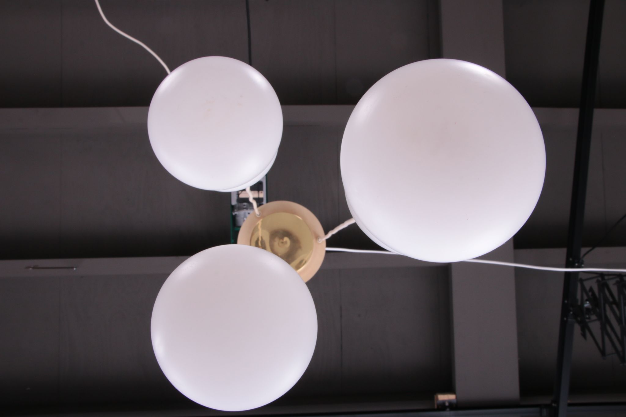 Vintage ceiling lamp with three opal glass spheres, 1960 Germany