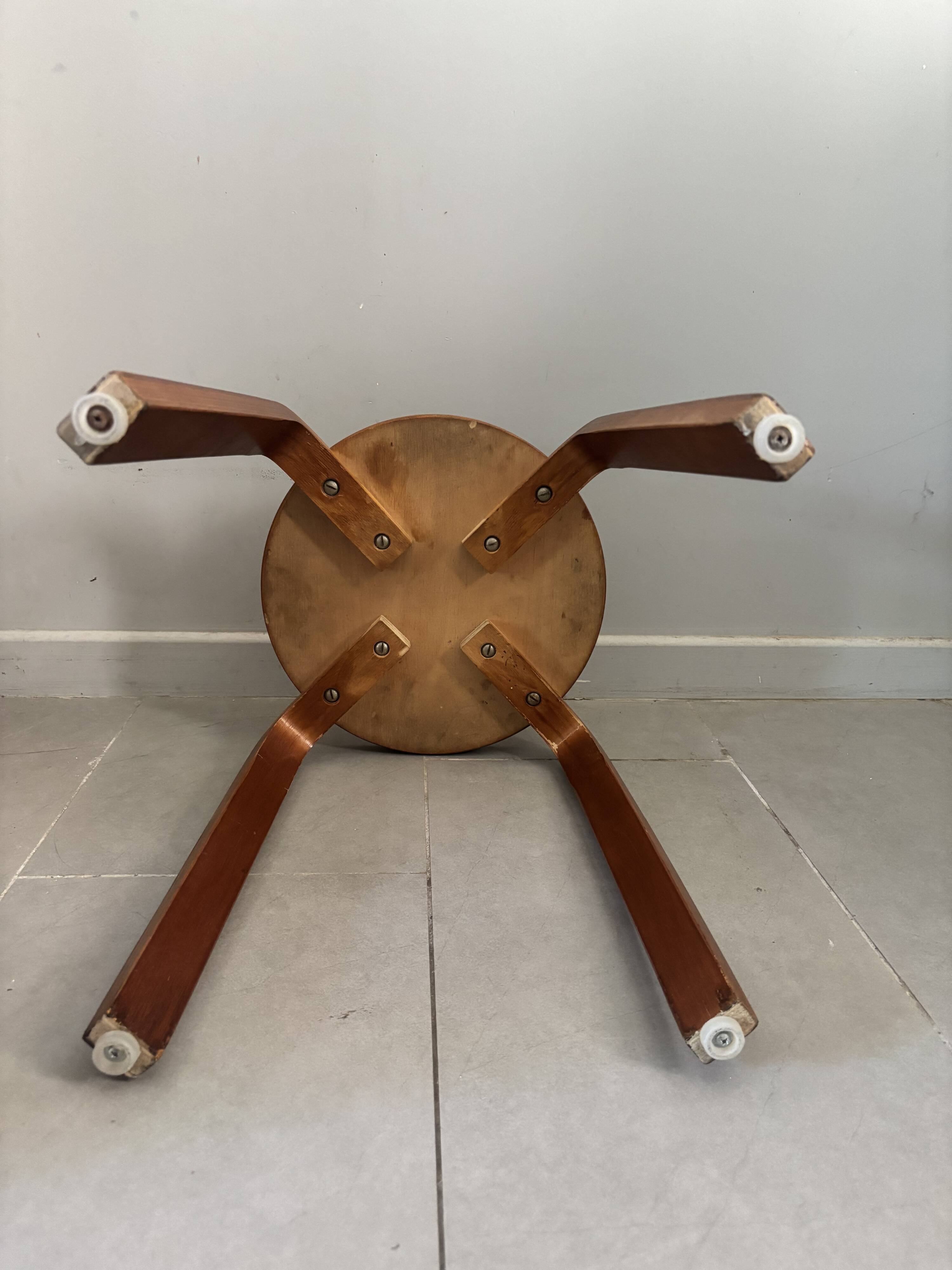 Pair of Artek stools model E60 (rare version with 4 legs), Alvar Aalto