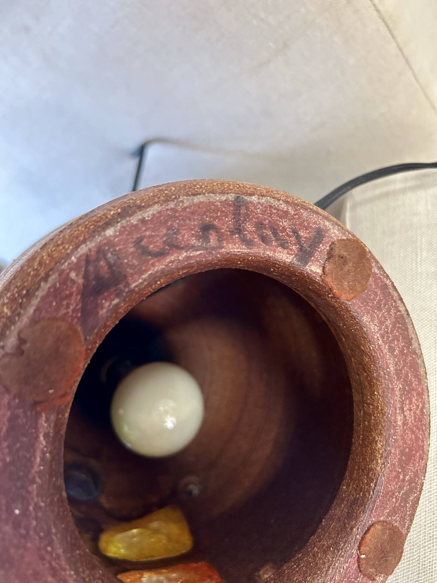 Lampe Accolay en résine et céramique