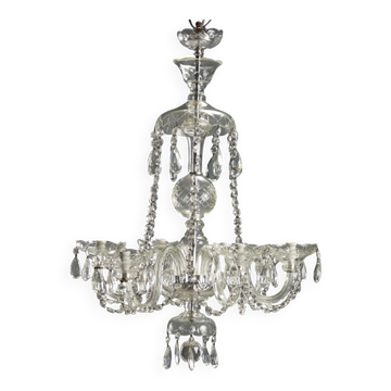 Antique glass chandelier with 5 lights, Italy, 20th century.