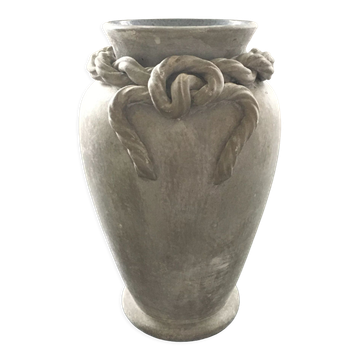 Vase décor cordage en barbotine