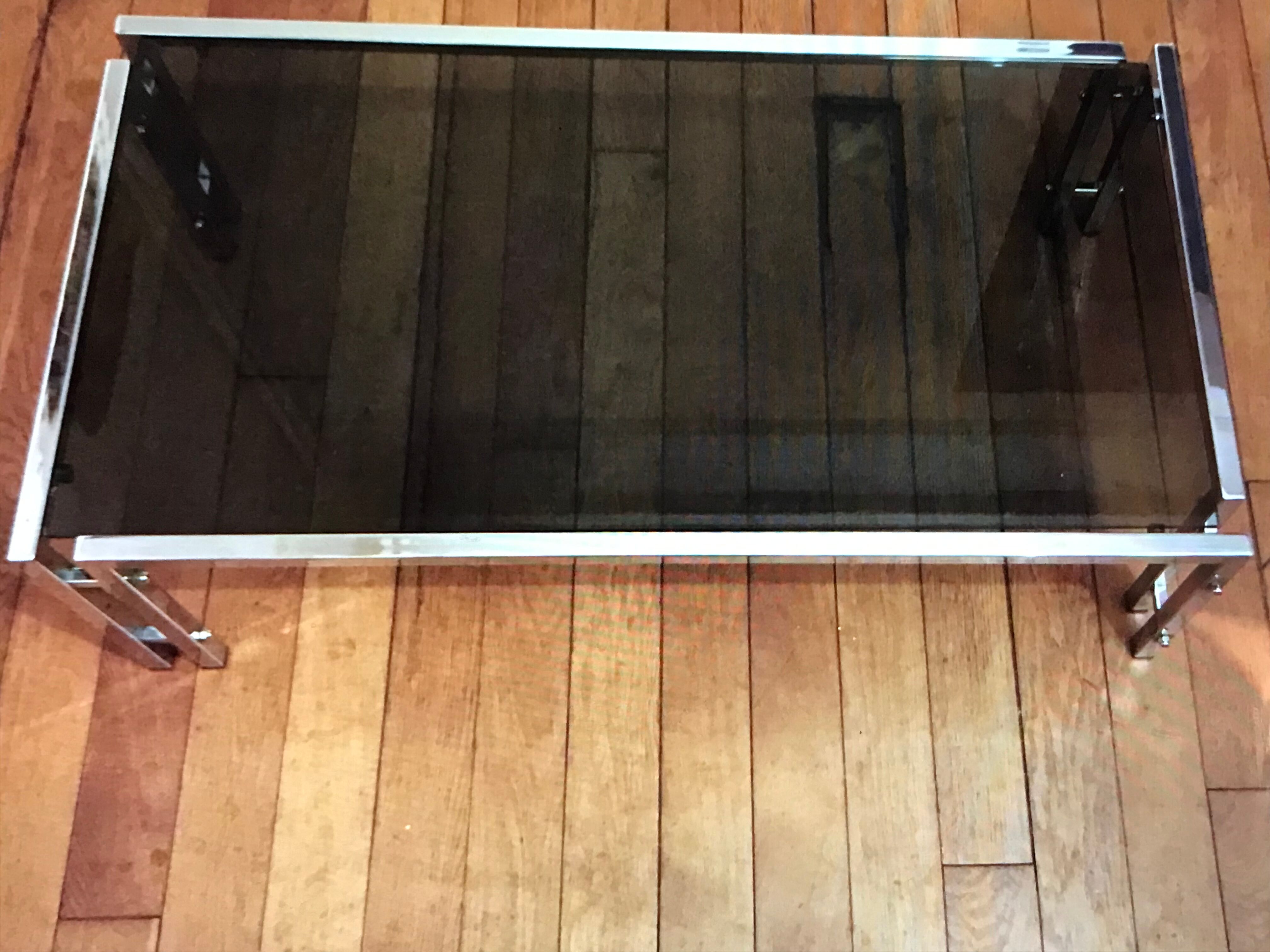 Table basse vintage 1970 chrome