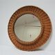 Vintage woven rattan marrow round mirror 1960