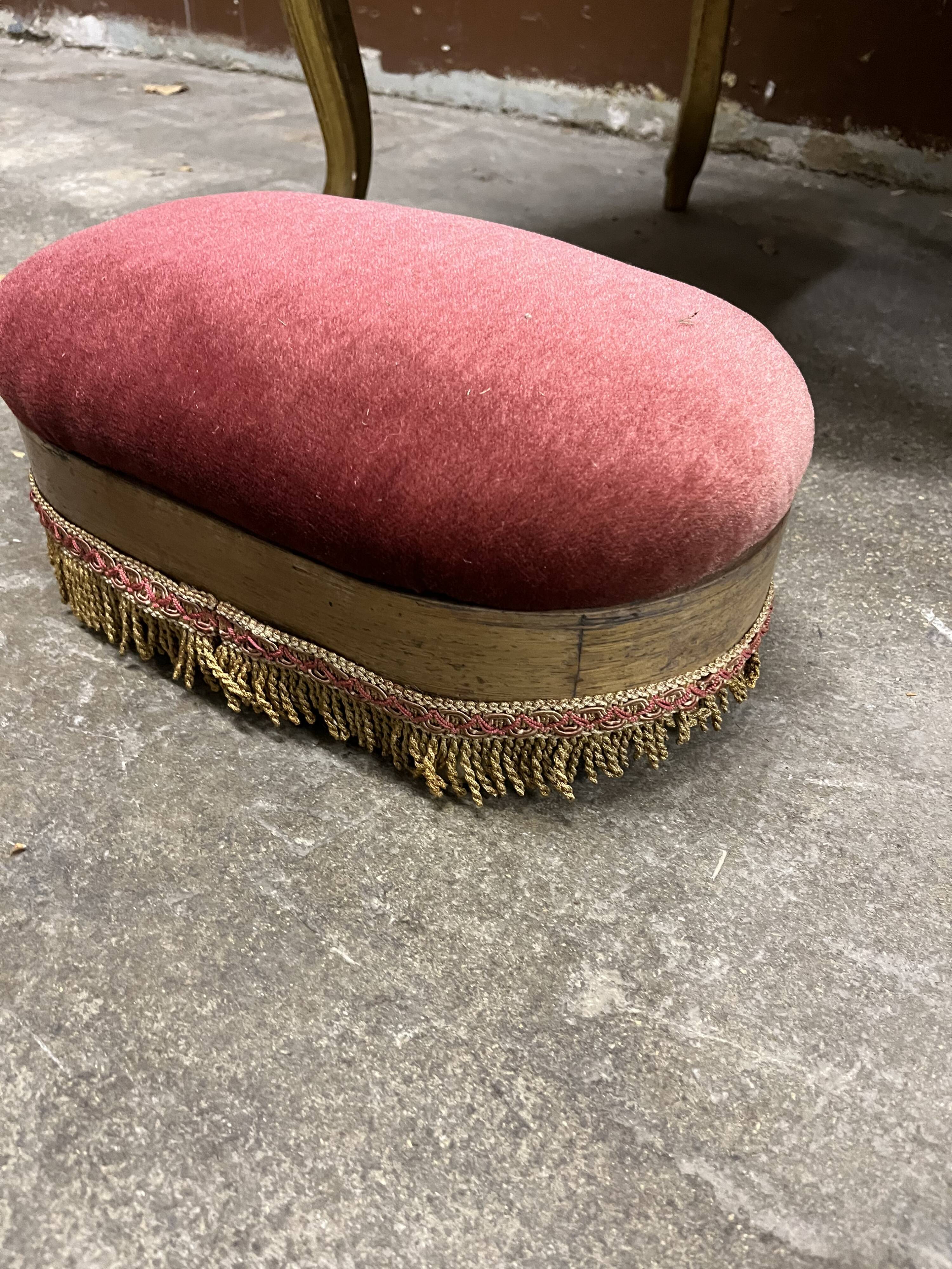 Gilded wooden armchair and footrest