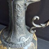 Glass or gold crystal ewer – Gallia Métal Alfénide for Christofle