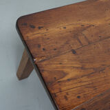 Rustic oak coffee table french 19th century farmhouse