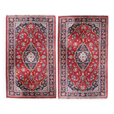 Paire de tapis d'orient iran kashan - entièrement fait main - dimensions : 1,37x 0.70  mètres -