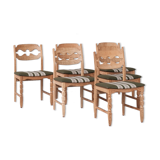 Oak razor danish mid-century dining chairs