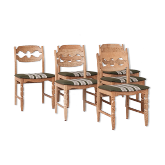 Oak razor danish mid-century dining chairs