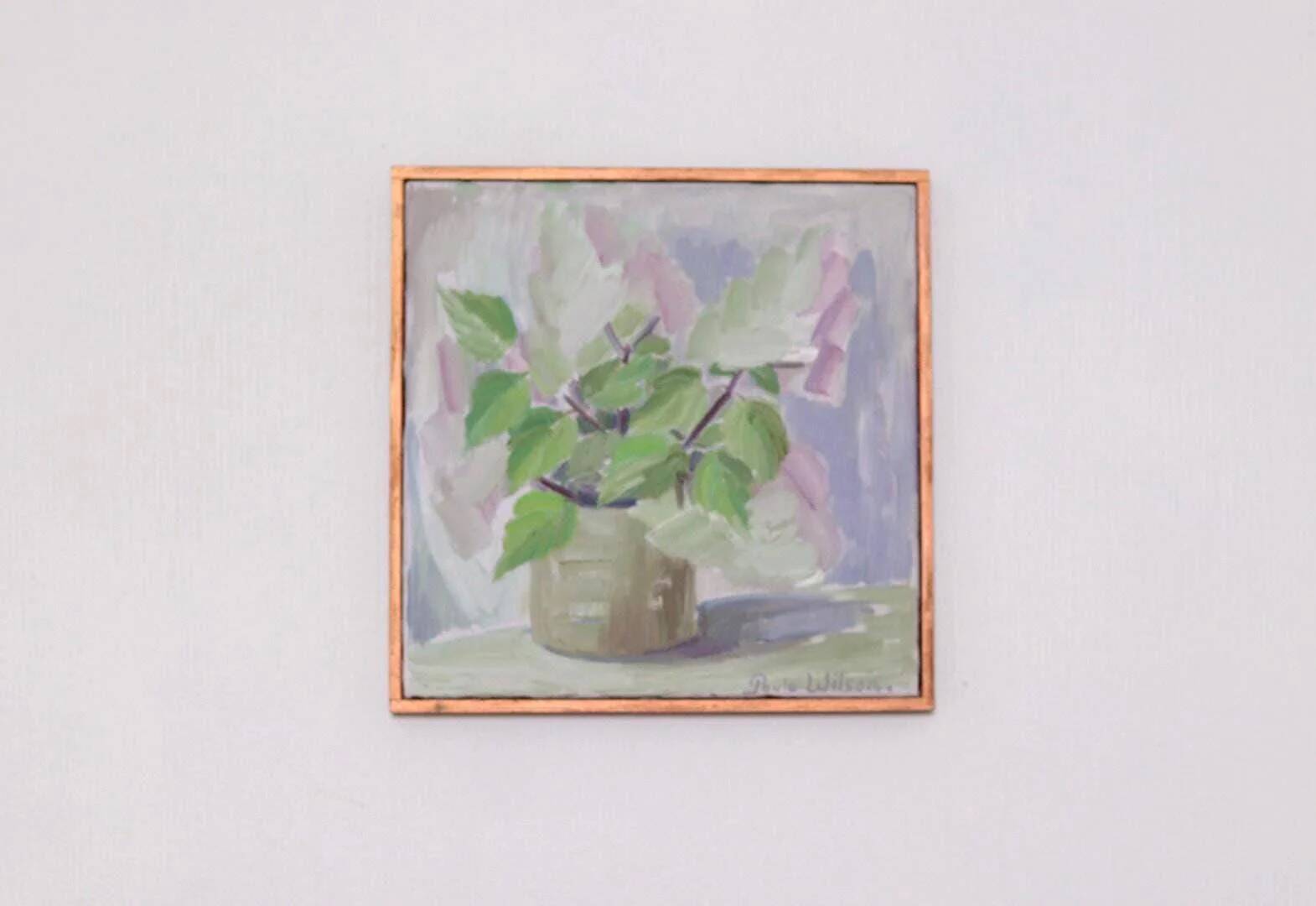 Swedish Oil on Canvas – “Höstsyrener (Autumn Lilacs)” by Paula Wilson