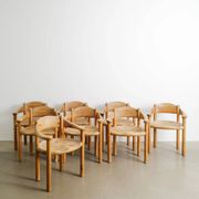 Vintage Danish Set of Eight Rainer Daumiller Wooden Dining Chairs, 1970s