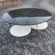 Table basse en verre fumé pied chromé des années 70