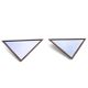 2 x oak wood triangle mirror / facet cut edges