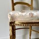 Chaise Napoléon III en bois doré et coton fleuri, XIXème siècle