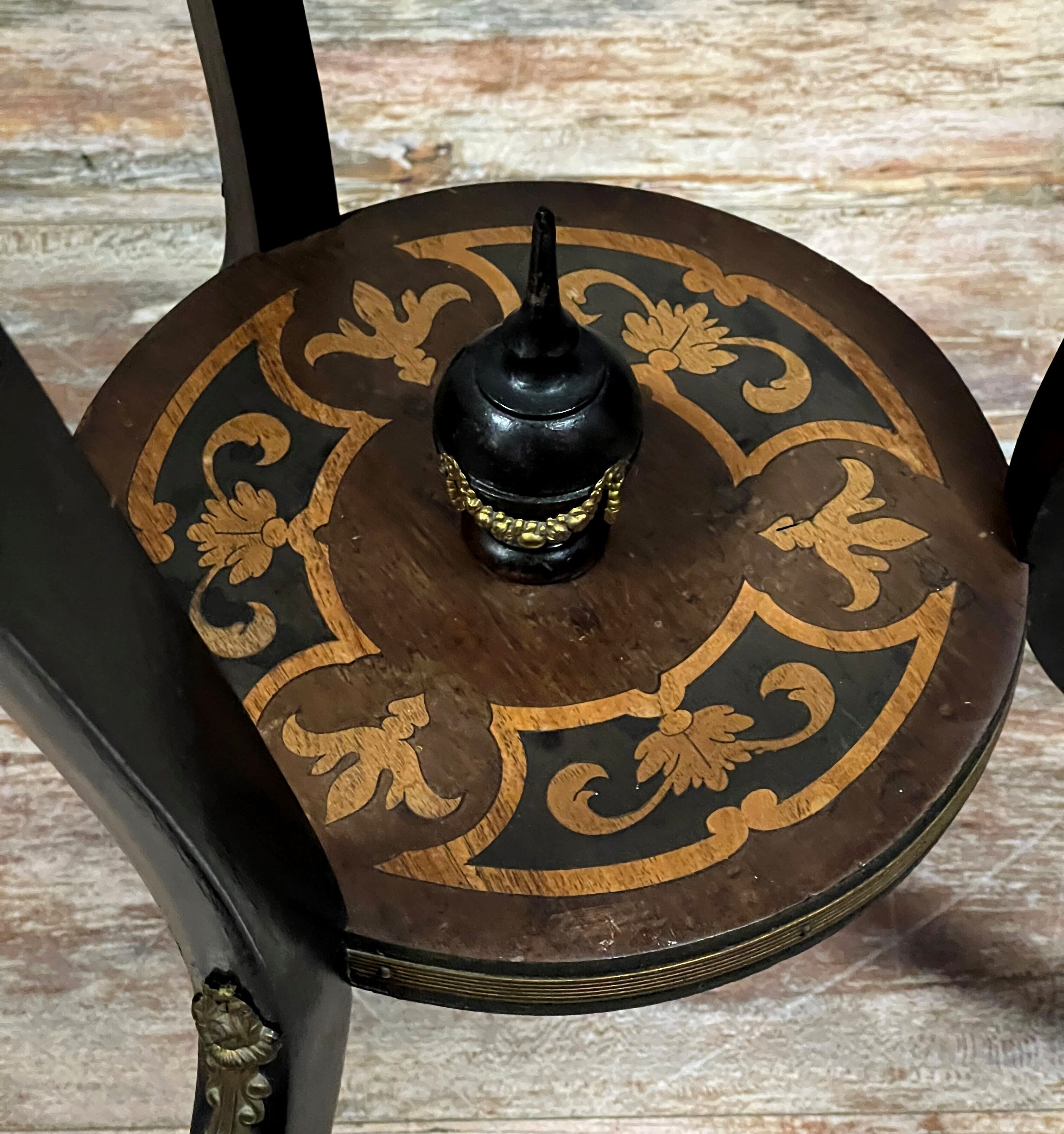 Napoleon III era ceremonial table in Boulle marquetry around 1850
