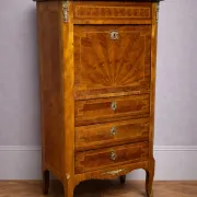Antique marquetry secretary in Louis XV style – marble top