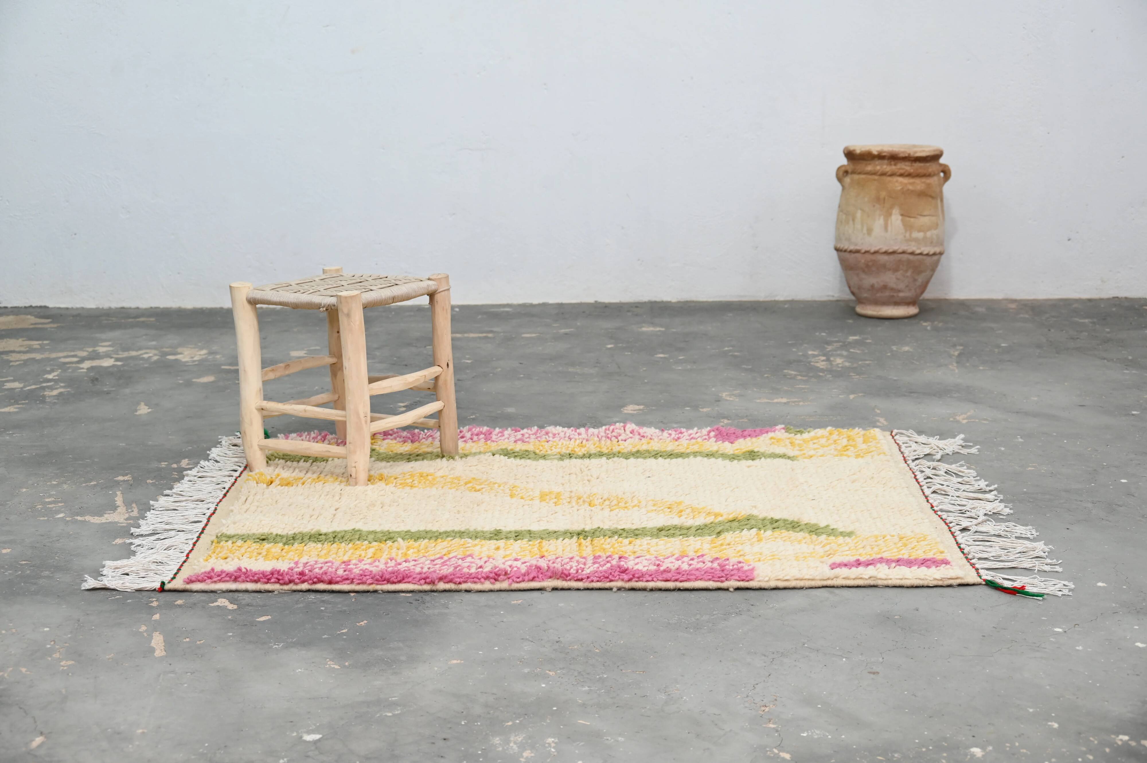 Colourful handwoven wool rug, 145 x 105 cm - P474