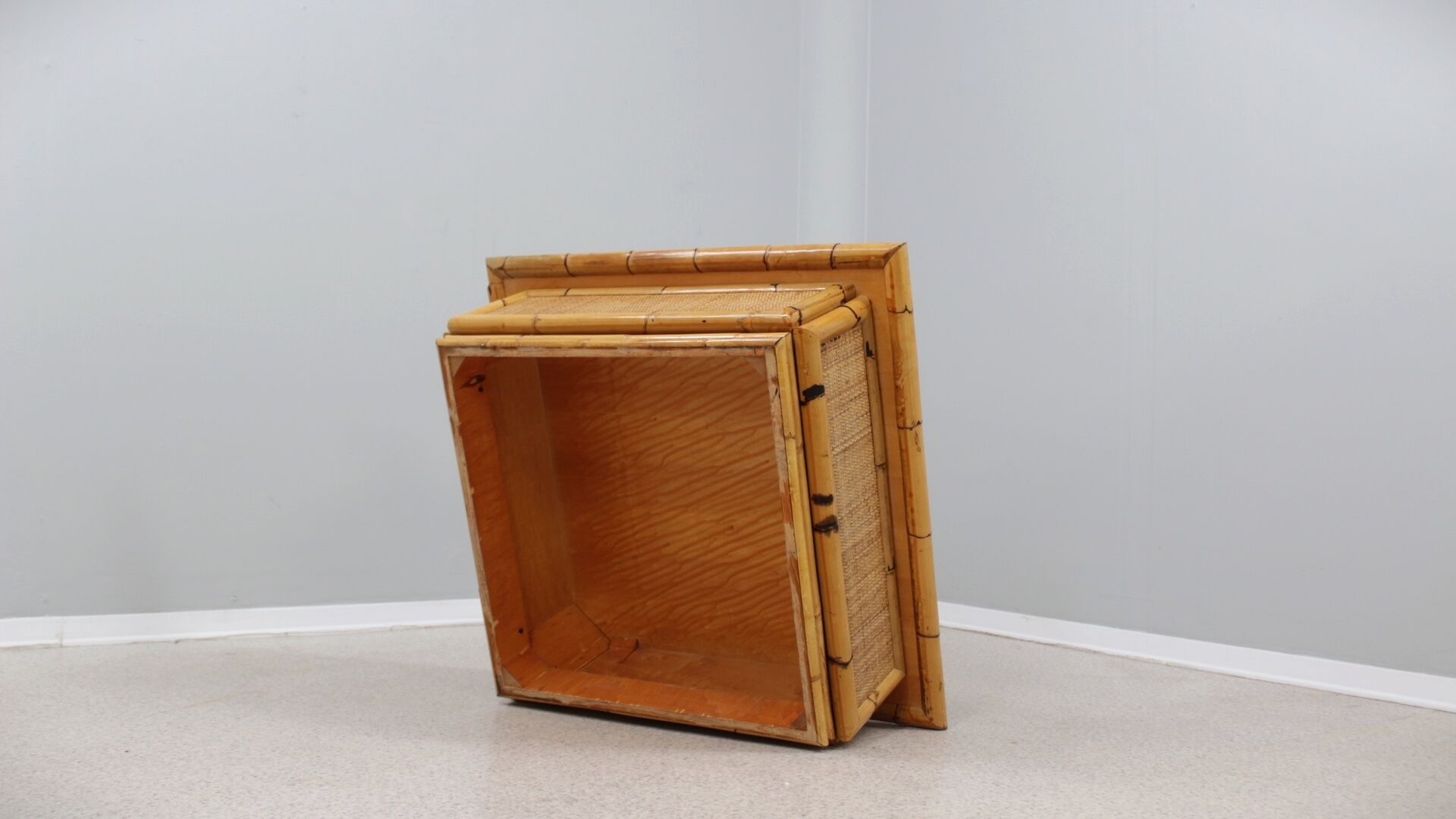 Vintage rattan coffee table dal vera 1960s