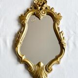 Baroque mirror in golden resin 26x49cm