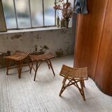 Set 3 rattan stools
