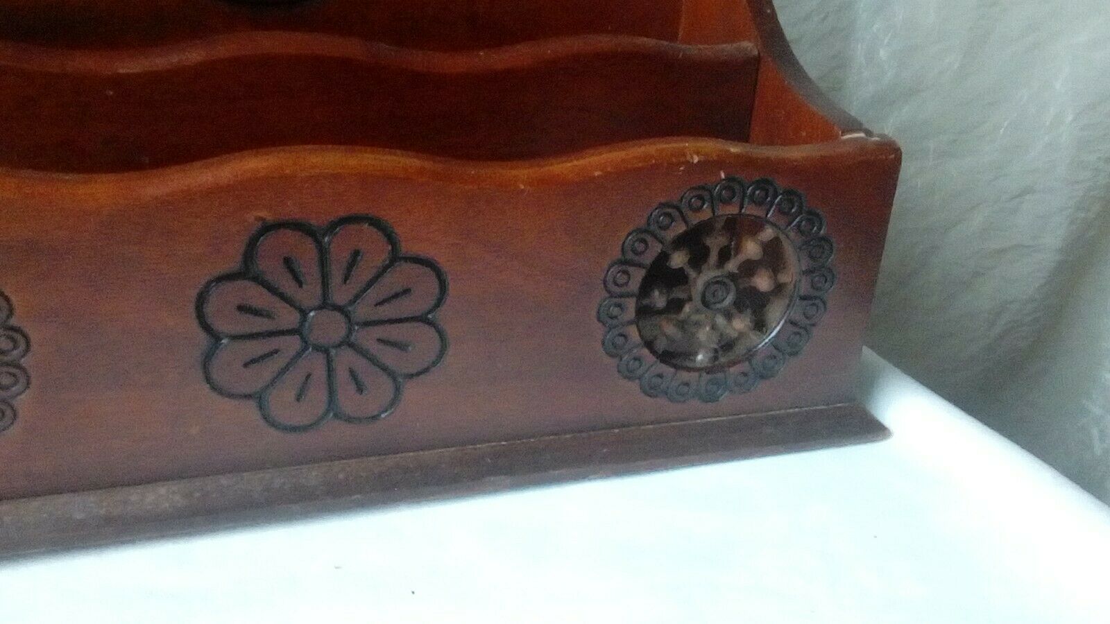 Vintage breton decor wooden mail holder