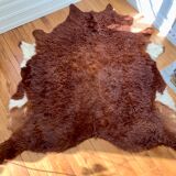 Large vintage natural cowhide carpet 195x188cm