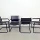 Mid-Century Modern Bauhaus Leather B34 Armchairs by Mart Stam & Marcel Breuer for Fasem, Italy, 1980, Set of 4