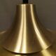 Danish Hanging lamp from the 80s in gold-coloured aluminium with hard-pressed plastic bottom grid an