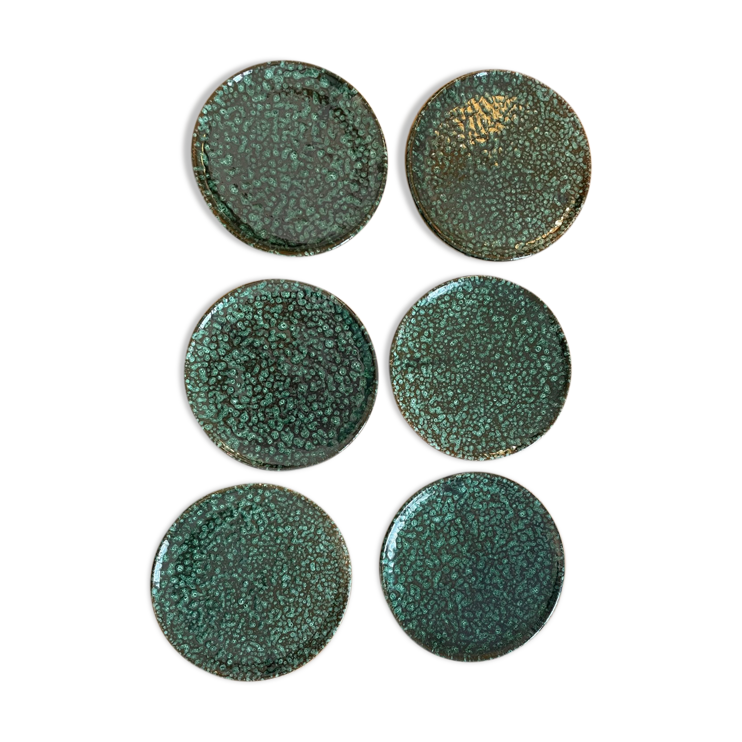 6 ceramic dessert plates