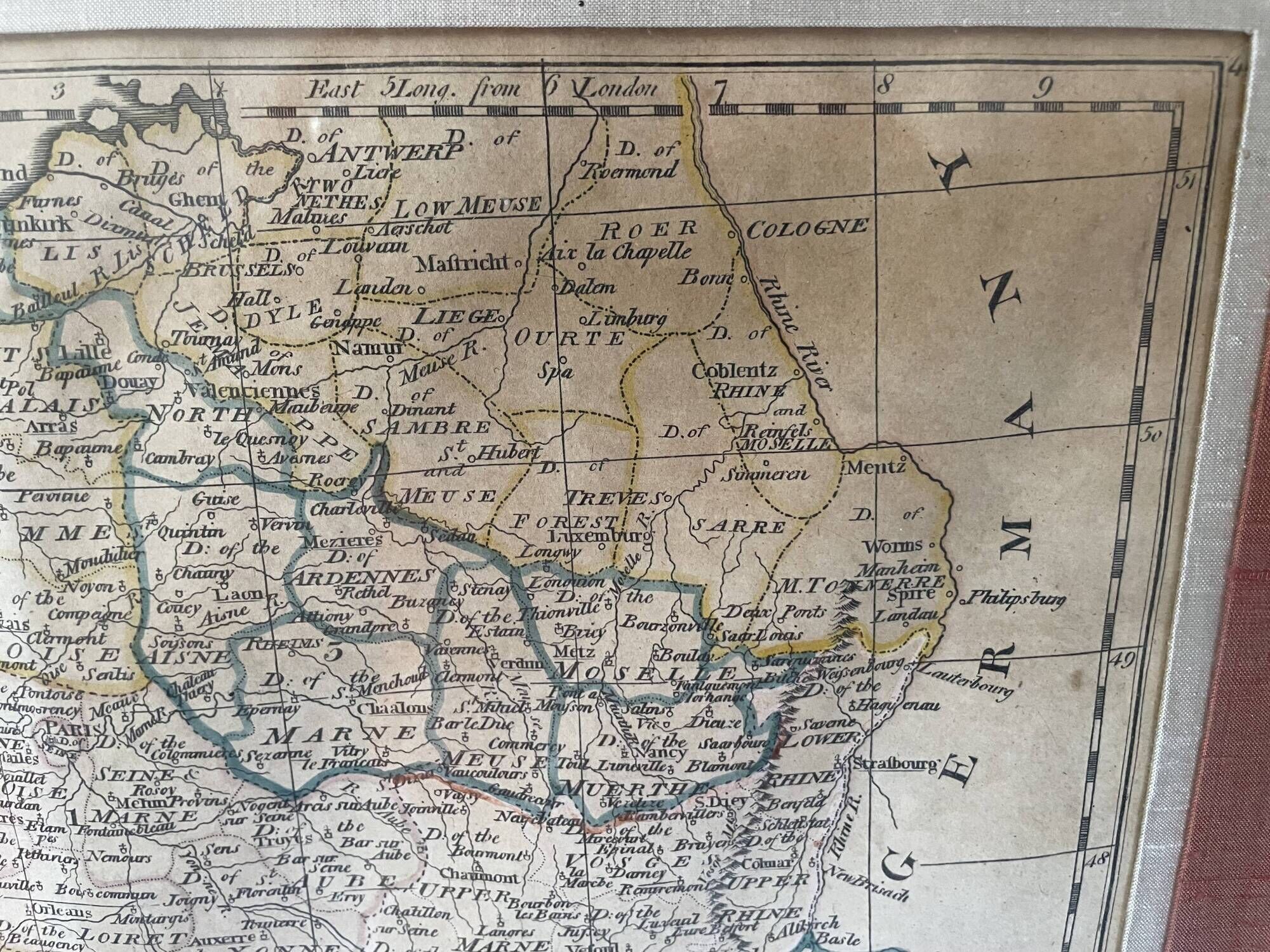 Atlas map of revolutionary France by Carey in Philadelphia 1814