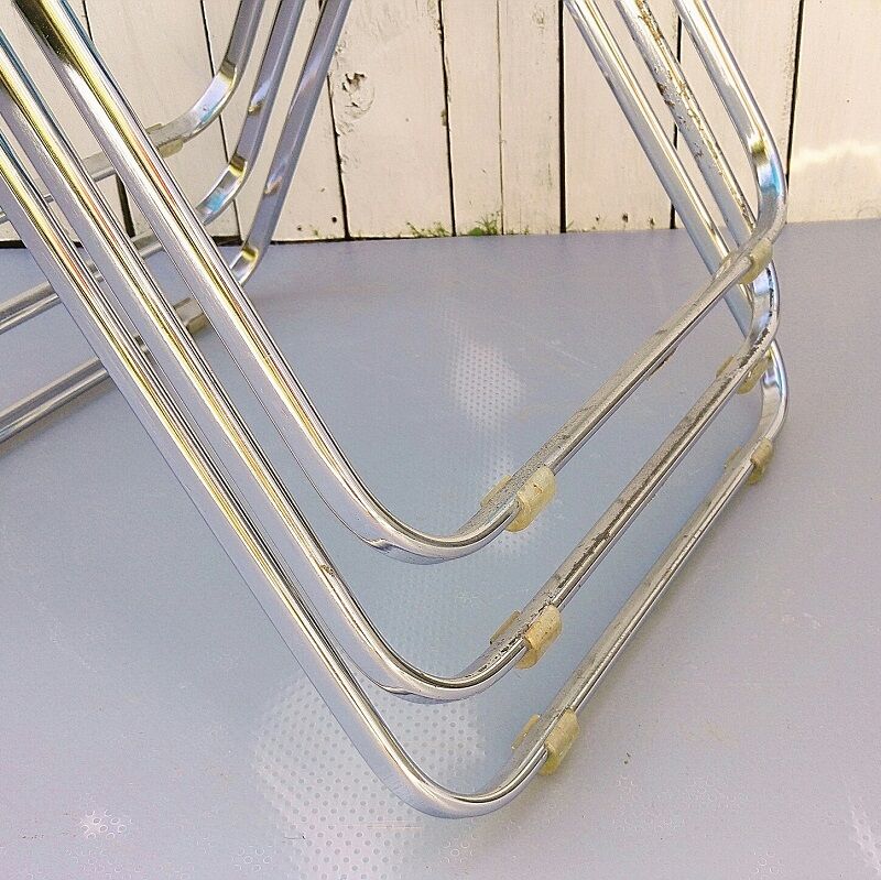 Set of three chairs Plia, Giancarlo Piretti, 70's