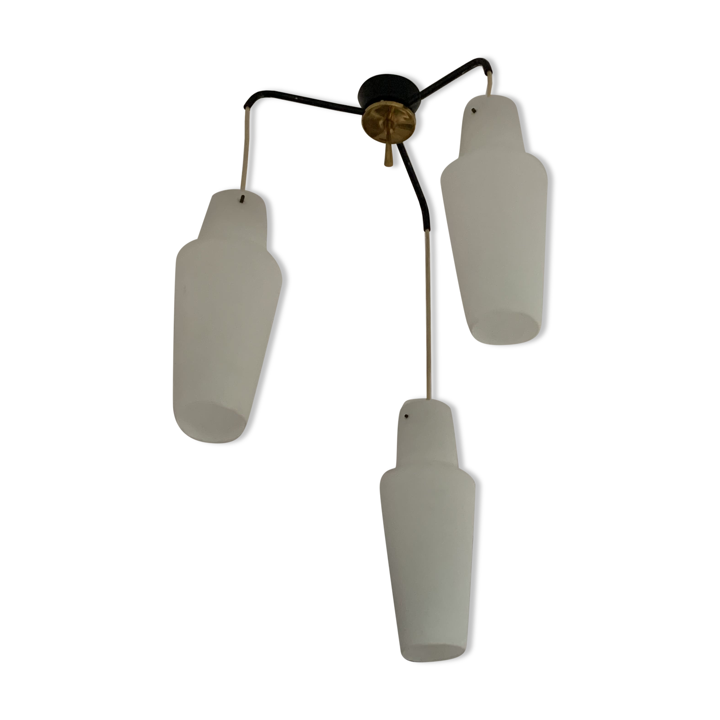 Suspension 3 globes en verre opalin