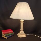 Metal table lamp and pleated lampshade